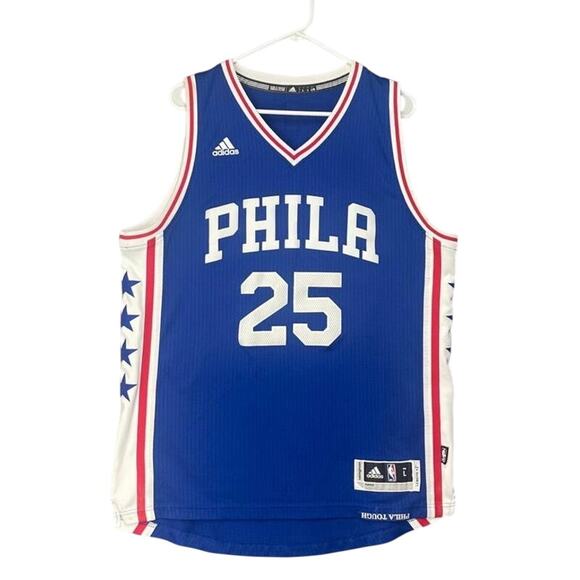 Ben Simmons Philadelphia 76ers Men's L Adidas Swingman NBA Jersey Blue - Picture 1 of 8